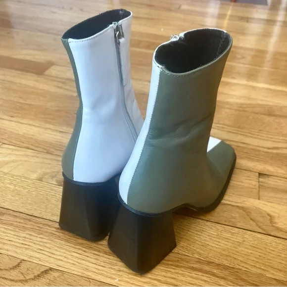 ALOHAS South bicolor green/white heeled boots - Picture 6 of 11